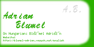 adrian blumel business card